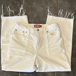 White Frayed Hem Women Jeans